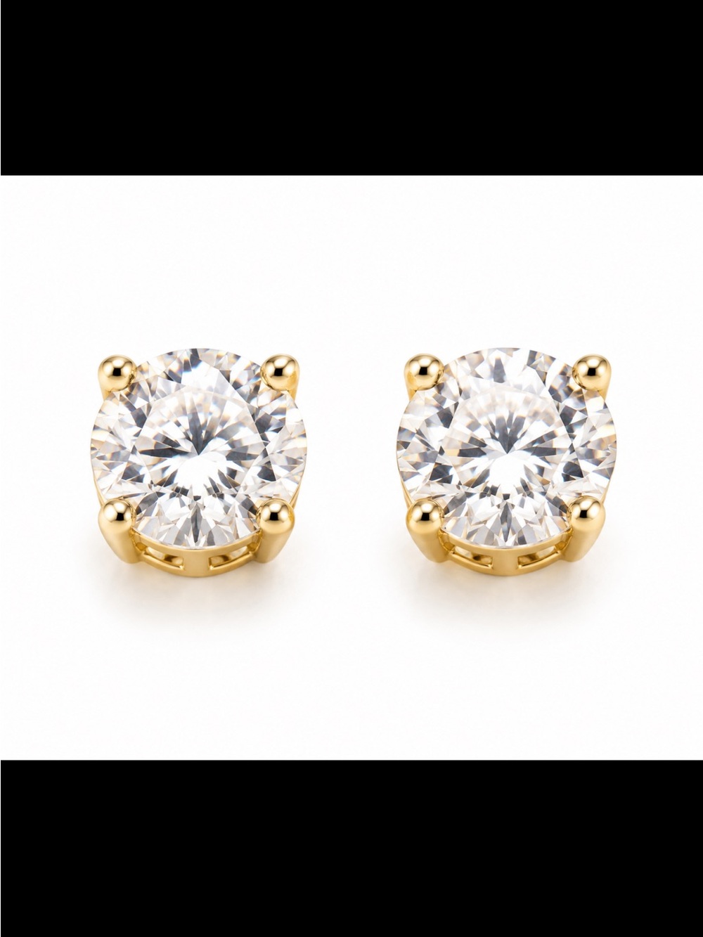 Sterling Silver Moissanite with Gold Plating VVSD Color and 4.0 CTW